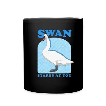 Schwan Schwäne Schwanenliebhaber Geschenk - Tasse einfarbig - Schwarz - Vorne