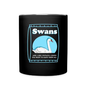 Schwan Vogel Schwäne Schwanenliebhaber Geschenk - Tasse einfarbig - Schwarz - Vorne