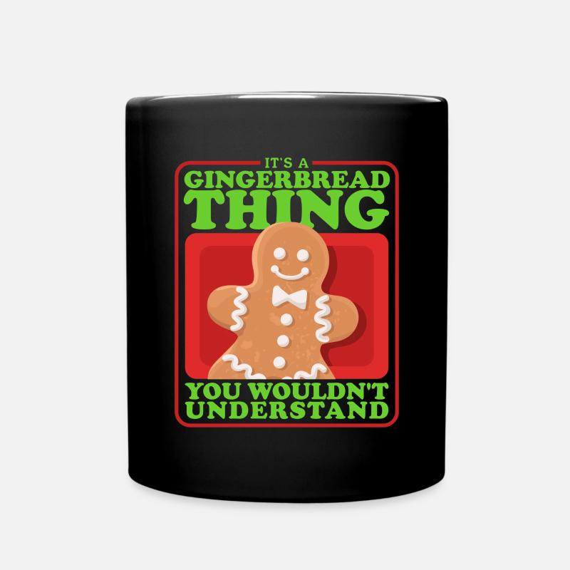Gingerbread Man Gingerbread Gingerbread Men Gift - Full Colour Mug - black