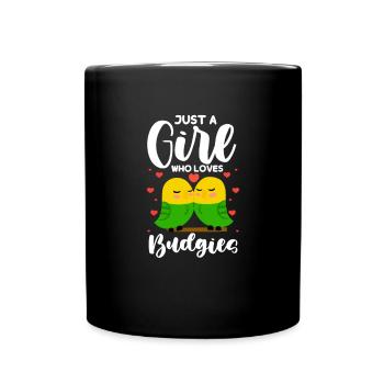 Wellensittich Vogel Haustier Sittich Geschenk - Tasse einfarbig - Schwarz - Vorne