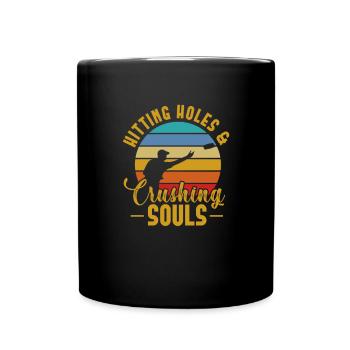 Cornhole Beanbag Sackloch Geschenk - Tasse einfarbig - Schwarz - Vorne
