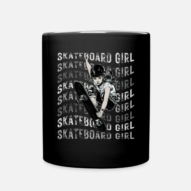 Fille de skateboard - Mug uni - noir
