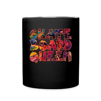 Skateboard-Königin - Tasse einfarbig - Schwarz - Vorne