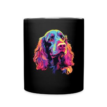 Watercolor Colorful American Water Spaniel - Full Colour Mug - black - Front