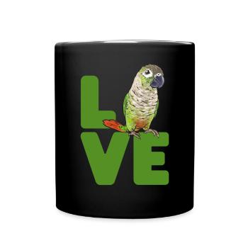 Molinasittich Papagei Vogel Sittich - Tasse einfarbig - Schwarz - Vorne