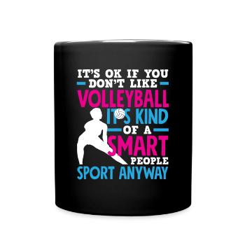 Lustiges Volleyball Geschenk - Tasse einfarbig - Schwarz - Vorne