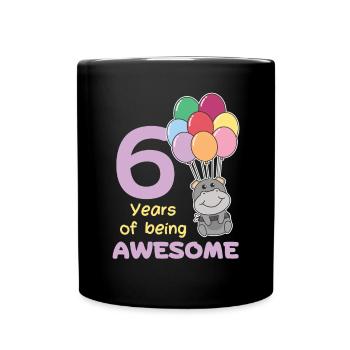 Hippopotame pour les enfants de 6 ans - Mug uni - noir - Devant