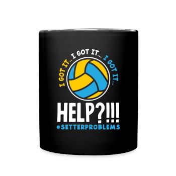 Lustiges Volleyball Geschenk - Tasse einfarbig - Schwarz - Vorne