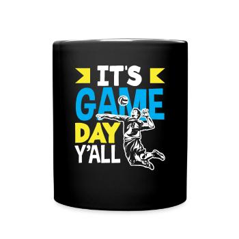 Lustiges Volleyball Geschenk - Tasse einfarbig - Schwarz - Vorne