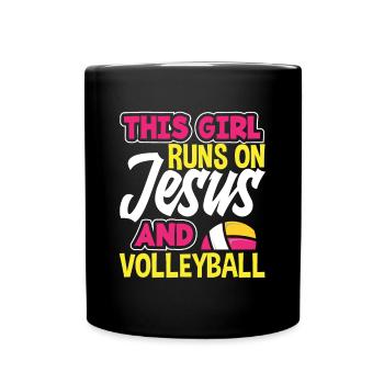 Lustiges Volleyball Geschenk - Tasse einfarbig - Schwarz - Vorne