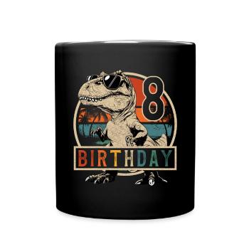 Lunettes de soleil T-Rex 8 ans garçon 8e anniversaire - Mug uni - noir - Devant