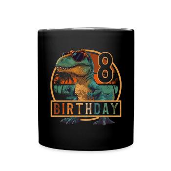 Lunettes de soleil T-Rex 8 ans garçon 8e anniversaire - Mug uni - noir - Devant