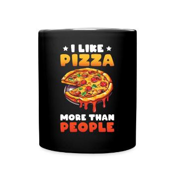 J’aime la pizza plus que les gens - Mug uni - noir - Devant