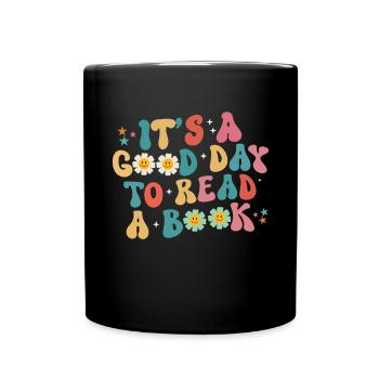 Groovy Reading Librarian Funny Library - Full Colour Mug - black - Front