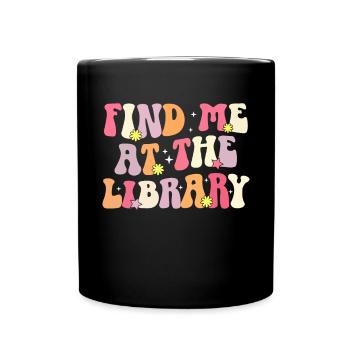 Groovy Reading Librarian Funny Library - Full Colour Mug - black - Front