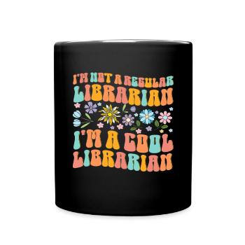 Groovy Reading Librarian Funny Library - Full Colour Mug - black - Front