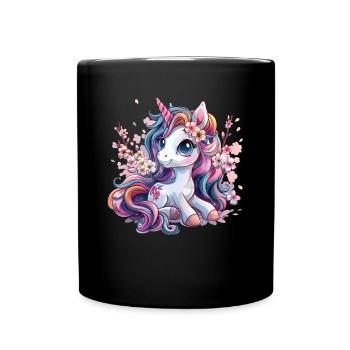 Licorne Kawaii Japonais - Mug uni - noir - Devant