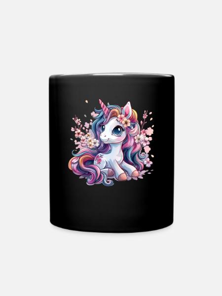 Licorne Kawaii Japonais - Mug uni - noir