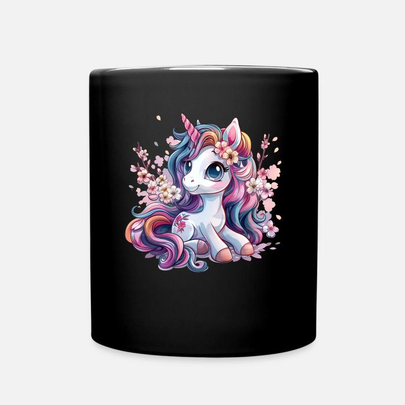 Licorne Kawaii Japonais - Mug uni - noir
