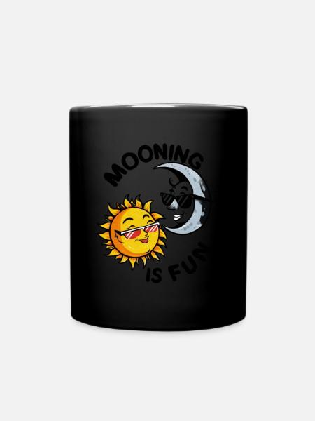Éclipse solaire Drôle Lune Le soleil est amusant - Mug uni - noir