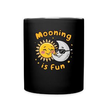Solar Eclipse Funny Mooning The Sun Is Fun - Full Colour Mug - black - Front