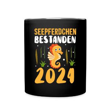 Seepferdchen bestanden 2024 - Tasse einfarbig - Schwarz - Vorne