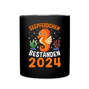 Seepferdchen bestanden Schwimmabzeichen - Tasse einfarbig - Schwarz - Vorne