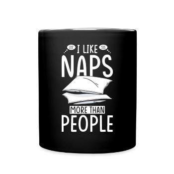 I Like Naps More Than People Motive - Full Colour Mug - black - Front