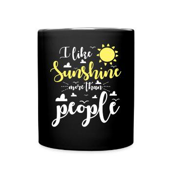 J’aime le soleil plus que les gens - Mug uni - noir - Devant