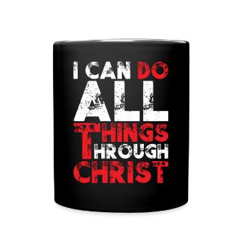 Je peux tout par Christ - Mug uni - noir - Devant
