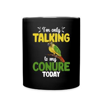 Molinasittich Papagei Vogel Sittich - Tasse einfarbig - Schwarz - Vorne
