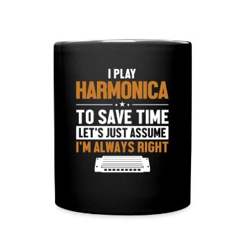 Harmoniciste Supposons que je sois la bouche droite - Mug uni - noir - Devant