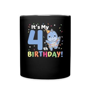 Dino pour les enfants de 4 ans - Mug uni - noir - Devant