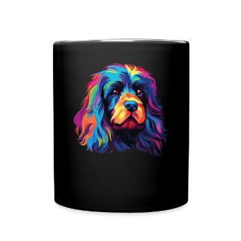 Watercolor Colorful Lion - Full Colour Mug - black - Front