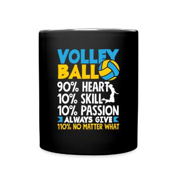 Lustiges Volleyball Geschenk - Tasse einfarbig - Schwarz - Vorne