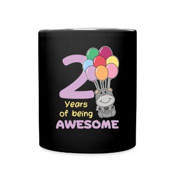 Hippopotame pour les enfants de 2 ans - Mug uni - noir - Devant