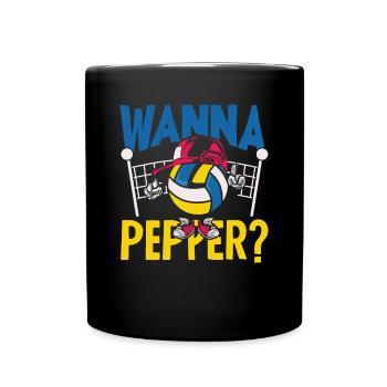Lustiges Volleyball Geschenk - Tasse einfarbig - Schwarz - Vorne