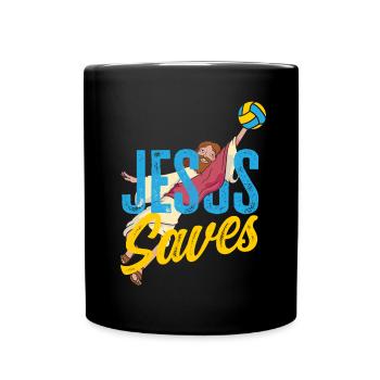 Lustiges Volleyball Geschenk - Tasse einfarbig - Schwarz - Vorne