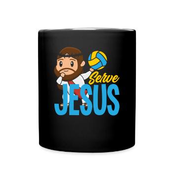 Lustiges Volleyball Geschenk - Tasse einfarbig - Schwarz - Vorne
