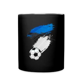 Drapeau de l’Estonie de football - Mug uni - noir - Devant