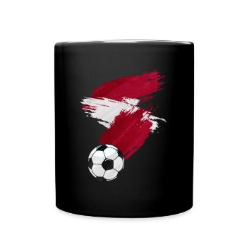 Latvia Soccer Soccer Flag - Full Colour Mug - black - Front