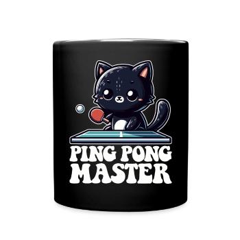 Ping Pong Master Katze Tenue de papa chat noir - Mug uni - noir - Devant
