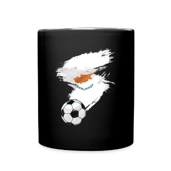 Zypern Fußball Fußball Flagge - Tasse einfarbig - Schwarz - Vorne