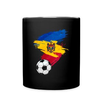 Moldawien Fußball Fußball Flagge - Tasse einfarbig - Schwarz - Vorne