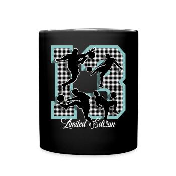 13th Birthday Football - Full Colour Mug - black - Front