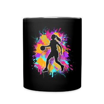 Basket-ball Joueuse de basket-ball féminine Basket-ball - Mug uni - noir - Devant