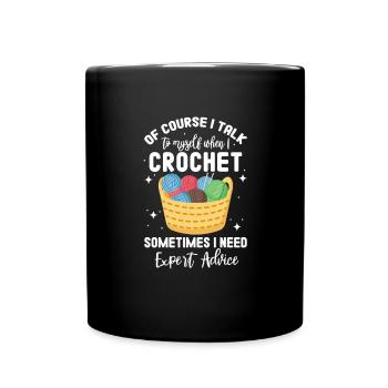 Crochet Knitting Sewing Seamstress Gift - Full Colour Mug - black - Front