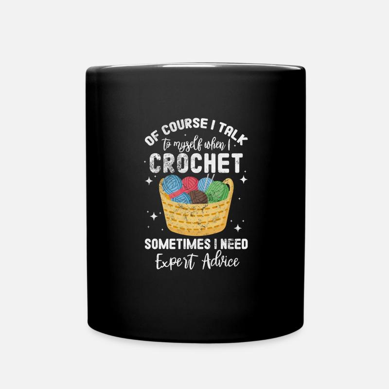 Häkeln Stricken - Tasse einfarbig - Schwarz