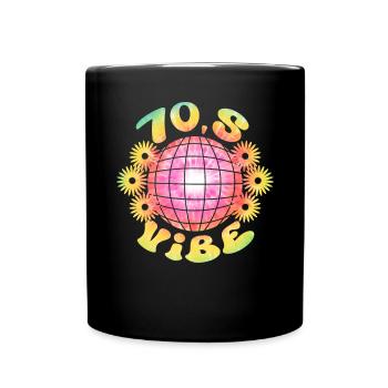 Disco Groovy Hippie des années 70 des années 80 Vintage Seventies - Mug uni - noir - Devant
