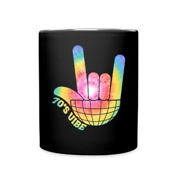 Disco Groovy Hippie des années 70 des années 80 Vintage Seventies - Mug uni - noir - Devant